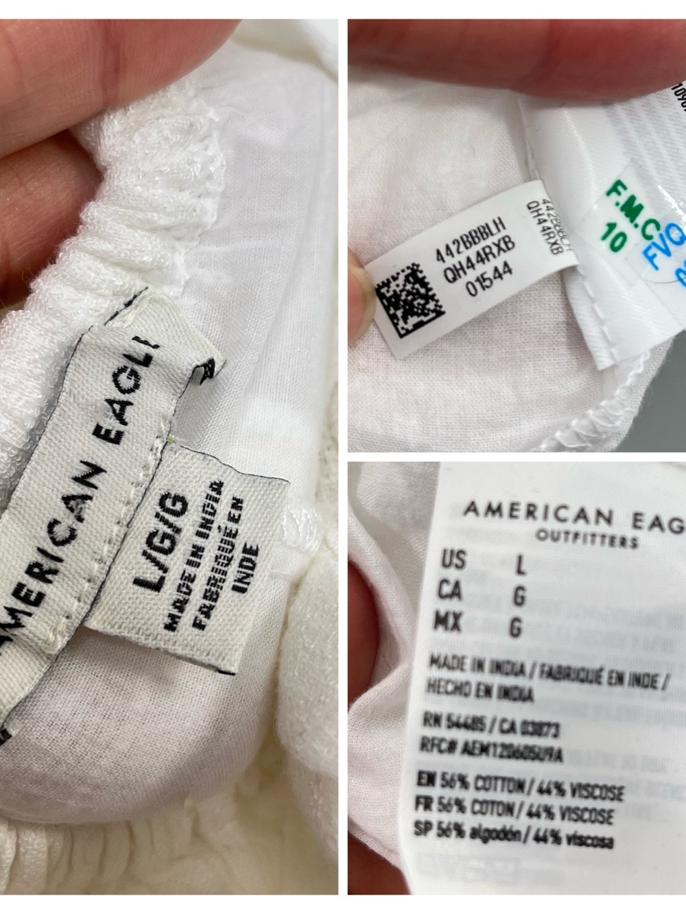 American Eagle Outfitters NWT White Baby Doll Dress size Large - Picture 10 of 11